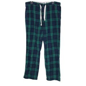 Vintage 00s Y2K American Eagle Men's L Blue Green Flannel‎ Plaid Dorm PJ Pants